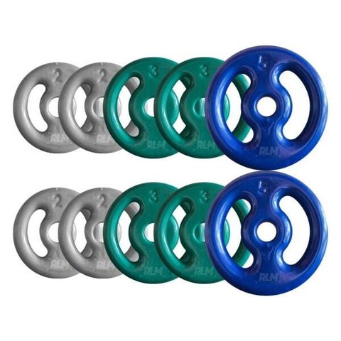 Combo com 10 Anilhas Emborrachadas - 30 Kg