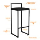 Ver imagem 4 de Kit 02 Banquetas Alta Para Cozinha Sala De Jantar Hanna L02 Preto Corano Preto - Lyam Decor
