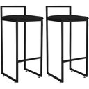 Ver imagem 1 de Kit 02 Banquetas Alta Para Cozinha Sala De Jantar Hanna L02 Preto Corano Preto - Lyam Decor