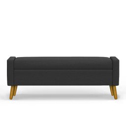 Recamier Bau Londres 1,40m Suede Preto - Clique Decor Clique Decorações - 1