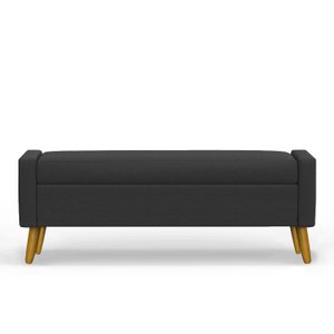 Recamier Bau Londres 1,40m Suede Preto - Clique Decor Clique Decorações