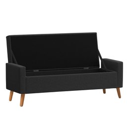 Recamier Bau Londres 1,40m Suede Preto - Clique Decor Clique Decorações - 3