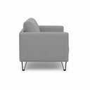 Ver imagem 6 de Sofá Sala de Estar Atena Fixo Pés de Ferro 174cm 2 Lugares Bouclê Cinza M1 - Monari Design