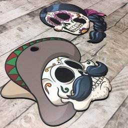 PLACAS DECORATIVAS CASAL CAVEIRAS MEXICANAS - 5