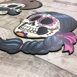 PLACAS DECORATIVAS CASAL CAVEIRAS MEXICANAS - 4