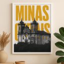 Ver imagem 2 de Quadro de Minas Gerais - Igreja Barroca 33x24cm:moldura Branca