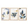 Conjunto Kit 3 Quadros Floral Corinto Moldura Madeira Crua - Oppen House Decora - 2