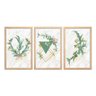 Conjunto Kit 3 Quadros Floral Mykonos Moldura Madeira Crua - Oppen House Decora - 2