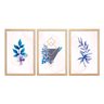 Conjunto Kit 3 Quadros Creta Moldura Madeira Crua - Oppen House Decora - 2