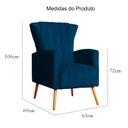 Ver imagem 5 de Poltrona Decorativa para Sala Melinda Veludo Marinho - Fm