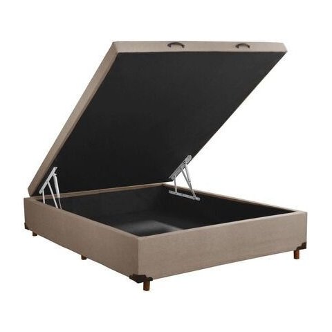 Base Box com Bau de Casal 1,38 So1clique - Linho Bege