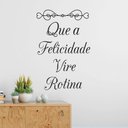 Ver imagem 1 de Adesivo de Parede Frase Que a Felicidade Vire Rotina-Extra Grande 98x66cm