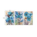 Ver imagem 2 de Conjunto 3 Quadros Decorativos Tela em Lona Flores Aquarelas 100x60cm para Sala Quarto