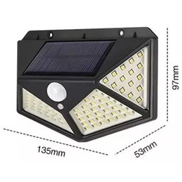 Luminária Parede Solar 100 Leds Bateria Luz Balizador Jardim - 2