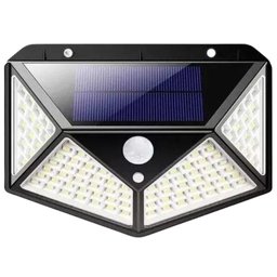 Luminária Parede Solar 100 Leds Bateria Luz Balizador Jardim - 1