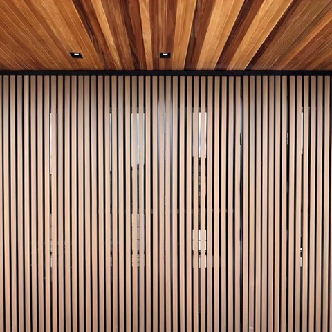 Painel Brise de Madeira Ecológica 290cm x 15cm x 50mm Formaco Decor Marrom/Canela