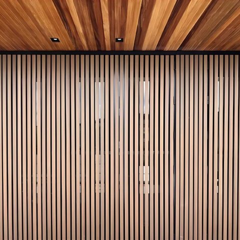 Painel Brise de Madeira Ecológica 290cm x 15cm x 50mm Formaco Decor Marrom/Canela