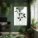 Ver imagem 1 de Quadro Decorativo Arte Ramos Arco Verde 70x50cm Mold Branca