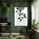 Ver imagem 2 de Quadro Decorativo Arte Ramos Arco Verde 70x50cm Mold Branca