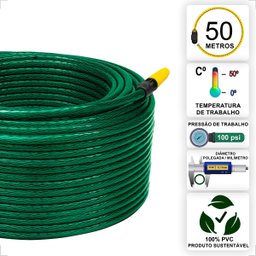 Mangueira de Jardim 50m Slim com Esguicho Reforçada Flexível:verde - 2