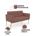 Ver imagem 6 de Sofá Namoradeira e 2 Poltronas Pé de Ferro Dourado Elisa Veludo D03 - D’Rossi