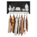 Ver imagem 6 de Armário Multiuso Aéreo Cabideiro Grécia Preto - Lyam Decor