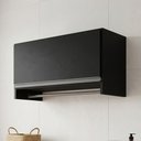 Ver imagem 2 de Armário Multiuso Aéreo Cabideiro Grécia Preto - Lyam Decor