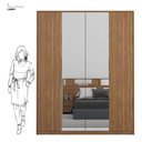 Ver imagem 5 de Guarda Roupa Casal 4 Portas com Espelho e 3 Gavetas Grécia - Amêndola Touch Amêndola Touch