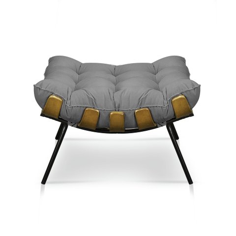 Puff Decorativo Costela Sala E Escritório Suede Grafite