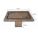 Ver imagem 3 de Mesa de Mármore Travertino Modelo Hatta com Arabesco 1,60x0,80