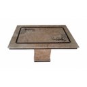 Ver imagem 4 de Mesa de Mármore Travertino Modelo Hatta com Arabesco 1,60x0,80