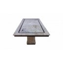 Ver imagem 2 de Mesa de Mármore Travertino Modelo Hatta com Arabesco 1,60x0,80