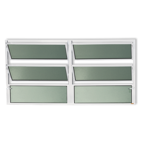 Basculante Alumínio 2 Seções 60 x 150 Plus V.Boreal Branco Brimak
