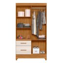 Ver imagem 3 de Guarda-roupa Madri Pequeno Quarto 4 Portas 2 Gavetas Freijo com Off White