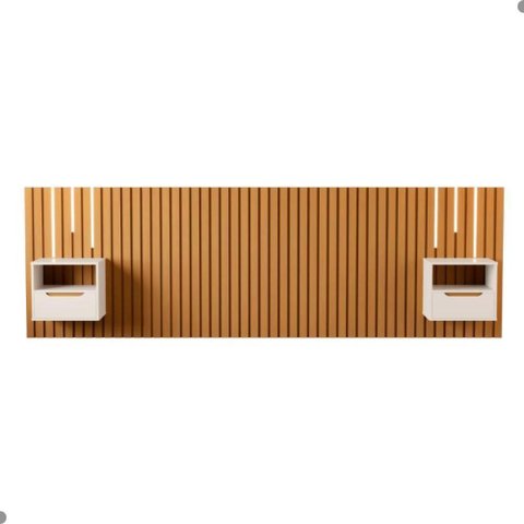 Cabeceira Ripada de Casal com Led Locarno Nature Pérola