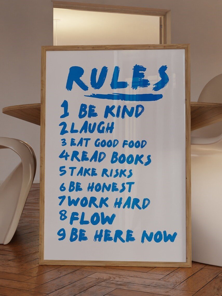 Quadro Decorativo Aesthetic - House Rules