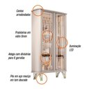 Ver imagem 4 de Cristaleira Évora Off White - Hb Móveis