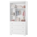 Ver imagem 4 de Berço Americano e Guarda Roupa Infantil Katatau Branco Acetinado com Colchão Gazin – Reller