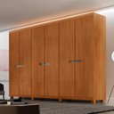 Ver imagem 3 de Guarda Roupa Casal Paris Mdf 6 Portas e 6 Gavetas com Pés Moderna Mobília