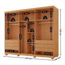 Ver imagem 2 de Guarda Roupa Casal Paris Mdf 6 Portas e 6 Gavetas com Pés Moderna Mobília