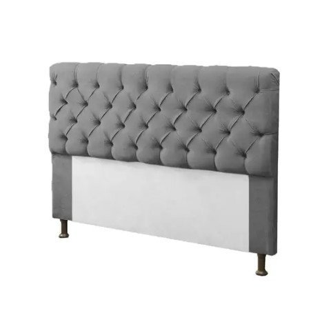 Cabeceira Mirage Para Cama Box Solteiro 120cm Com Capitonê Suede:Cinza
