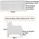 Ver imagem 4 de Sofá 3 Lugares 220cm Chili Linho Cinza - Sallar Home