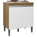 Ver imagem 1 de Balcao com Tampo para Cooktop 2 Pt 79 Cm Andreia Amendoa Branco Reajl Moveis