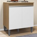 Ver imagem 2 de Balcao com Tampo para Cooktop 2 Pt 79 Cm Andreia Amendoa Branco Reajl Moveis