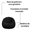 Ver imagem 2 de Kit Poltrona Base Giratória C/ Almofada e Puff Concha Veludo Cor Preto