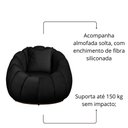 Ver imagem 4 de Kit Poltrona Base Giratória C/ Almofada e Puff Concha Veludo Cor Preto