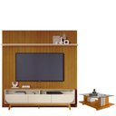 Ver imagem 1 de Estante Home Theater com Bancada Suspensa Luna com Mesa de Centro Frizz Cinamomo Off White - Madetec