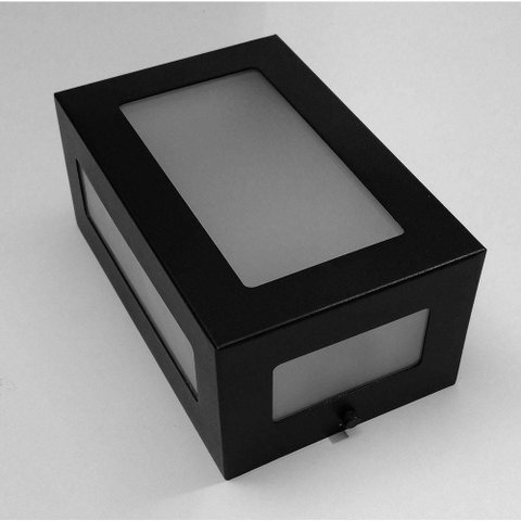 Arandela 5 Vidros Preta + Lâmpada Led E27 10w 6000k