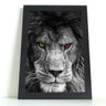 QUADRO DECORATIVO LEÃO OLHOS COLORIDOS COM VIDRO - 30x50 - 1