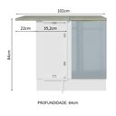 Ver imagem 3 de Balcão de Canto Madesa Lux 1 Porta 60 cm Profundidade (Com Tampo) Branco/Cinza